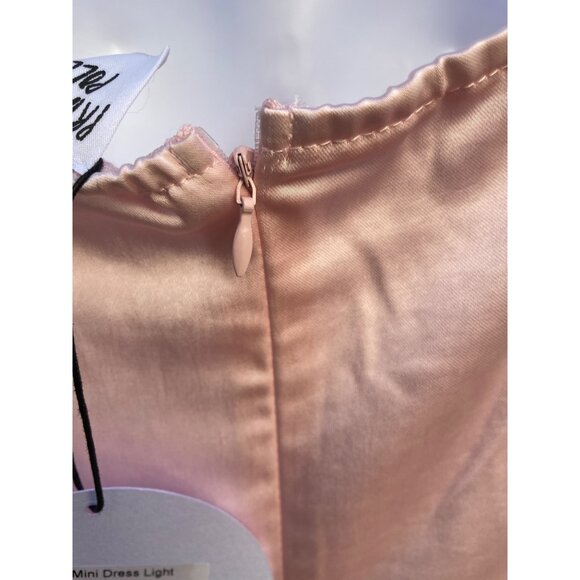 Pink Satin Slip Dress Floral Embroidered Halter Neckline By Princess Polly Size - Picture 10 of 13